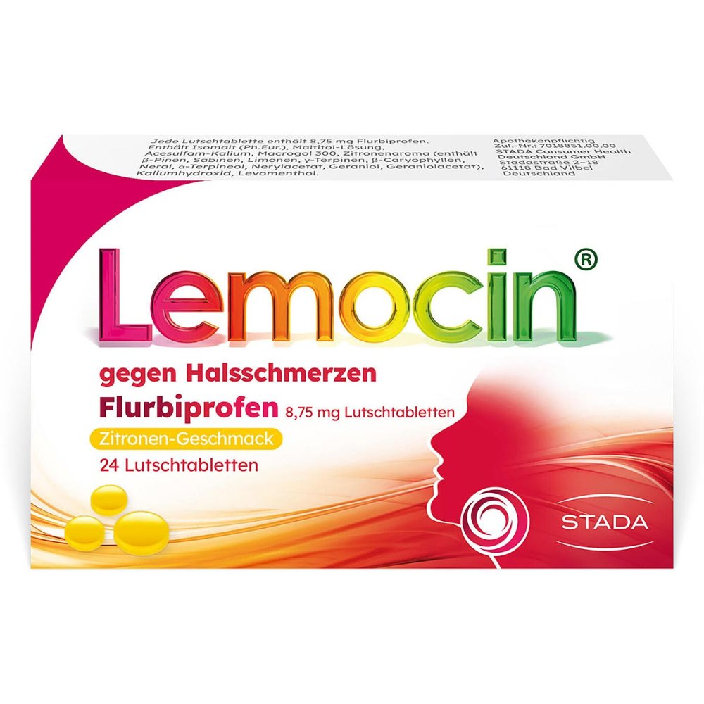 STADA Consumer Health Deutschland GmbH Lemocin gegen Halsschmerzen Flurbiprofen 8,75 mg Lutschtabletten 18770939