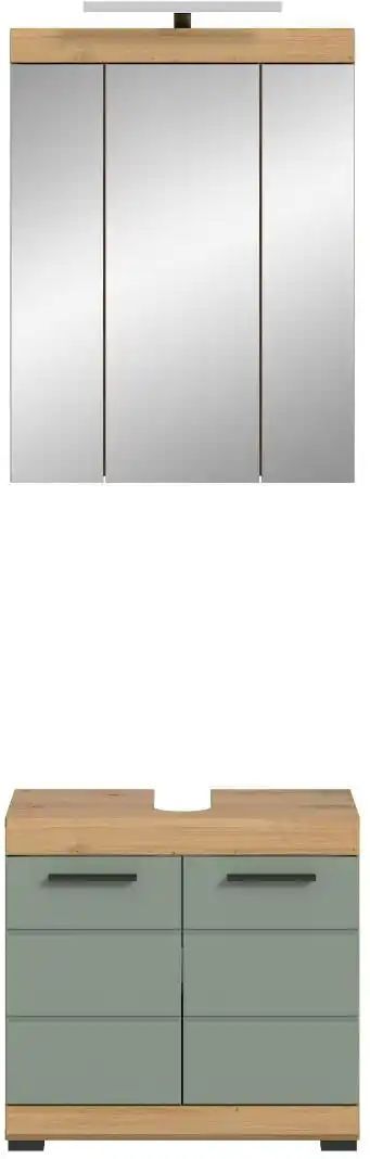 Höffner Badmöbel-Set SCHLOONSEE  2 teilig  inklusive LED Beleuchtung  bestehend aus: