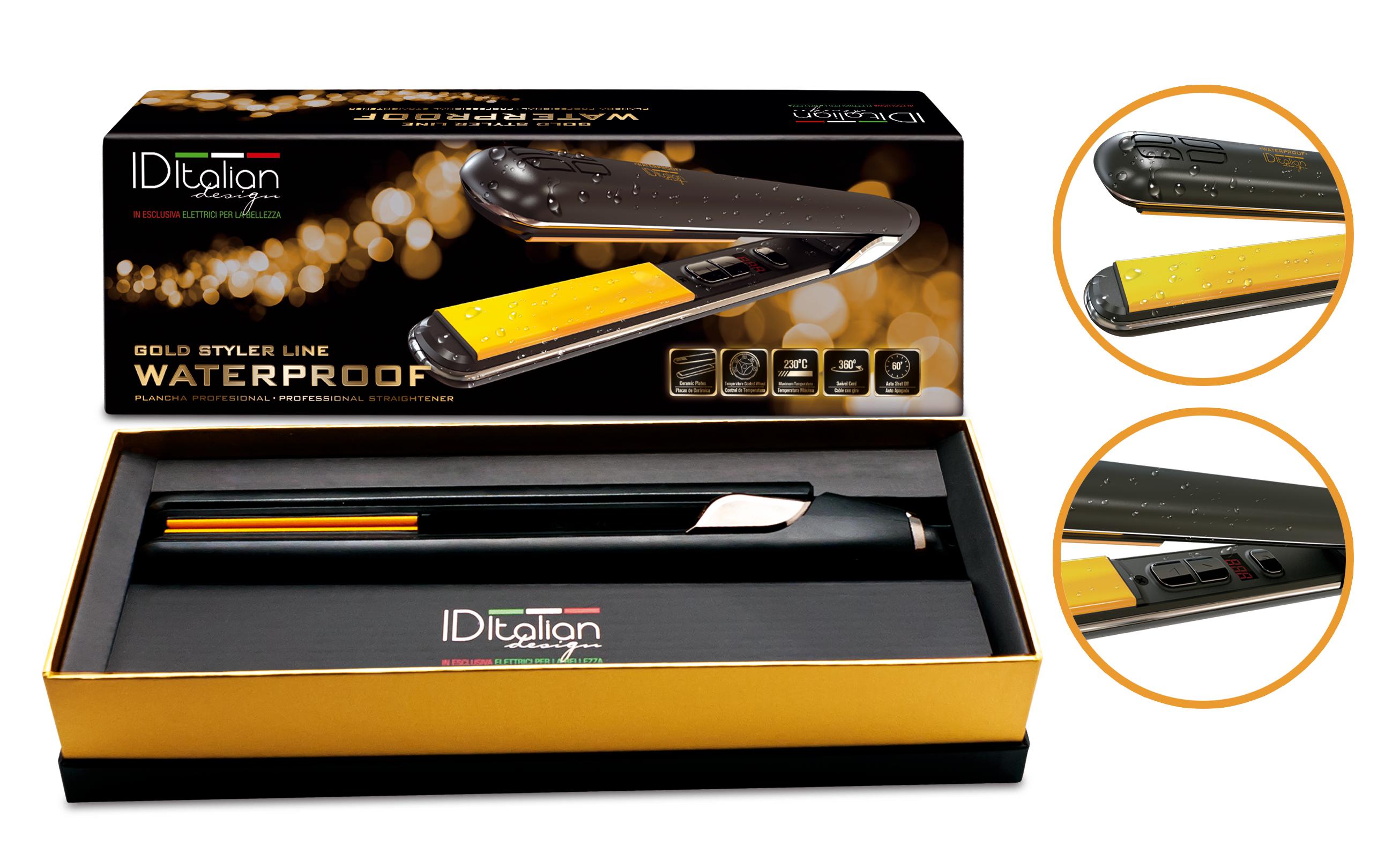 Professionelles Glätteisen Gold Styler Waterproof - für trockenes Haar