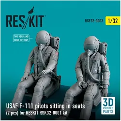 ResKit USAF F-111 pilots sitting in seats (2 pcs) for RSK32-0002 kit (3D Printed)