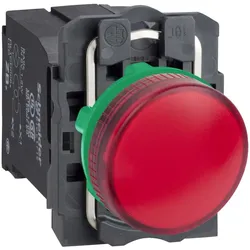 Schneider Electric XB5AV44 Leuchtmelder, Harmony XB5, Kunststoff, rot, 22mm, BA9s Glühlampe, glatte Kalotte, 230V AC