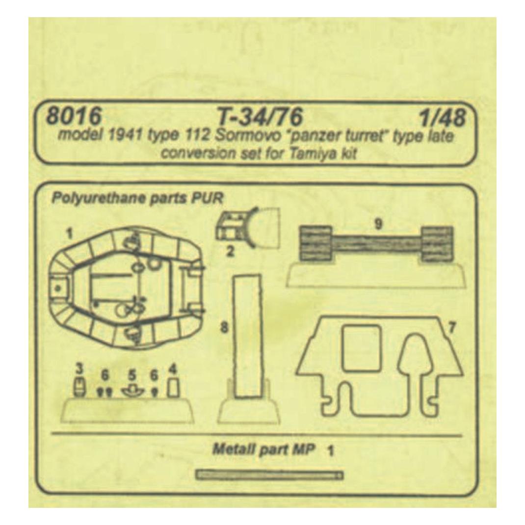 CMK T-34/76 model 1941 112 Sormovo für Tamiya-Bausatz (129-8016)