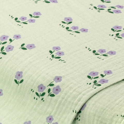 Musselin/Doppel-Gaze "Blümchen", mint-color