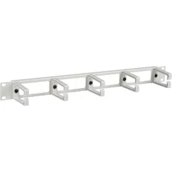 EFB 699992.1GR - 19" 1HE Kabelführungspanel, 5 Kunststoffbügel