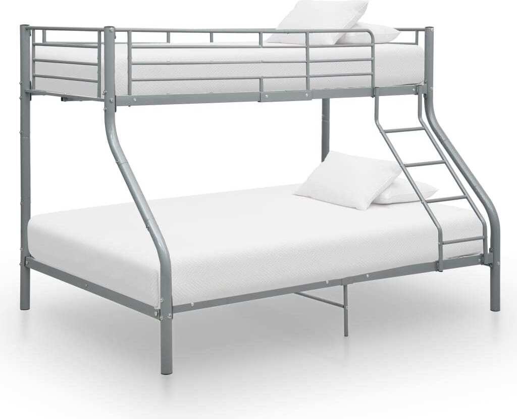 Etagenbettgestell Grau Metall 140x200 cm/90x200 cm