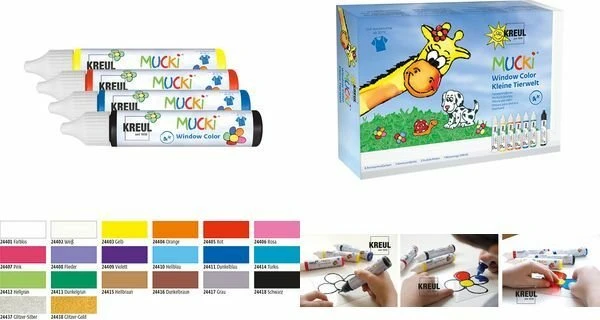 KreulL "Mucki Window Color" Welt der Tiere Farbset für Glas , 29ml