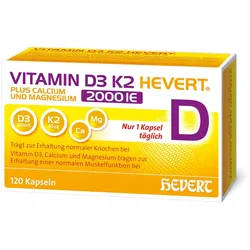 VITAMIN D3 K2 Hevert+Calcium u.Magnes.2000 IE Kps. 120 St