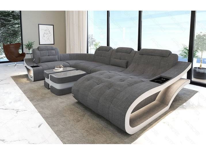 Stoff Wohnlandschaft Elegante U-Form