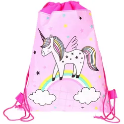 Schulschuhbeutel Einhorn Regenbogen Gymnastikanzug Rosa 35x27cm