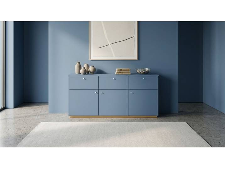 Breites Sideboard MDF Lackiert Tauben­blau