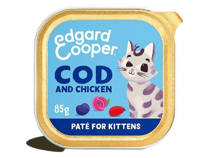 Edgard &amp; Cooper Pâté pour chat et chaton Cabillaud et poulet 85 g
