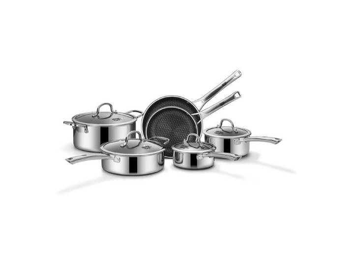 LuxusKollektion Topf-Set Edelstahl Topfset 10-tlg Induktion mit Pfannen