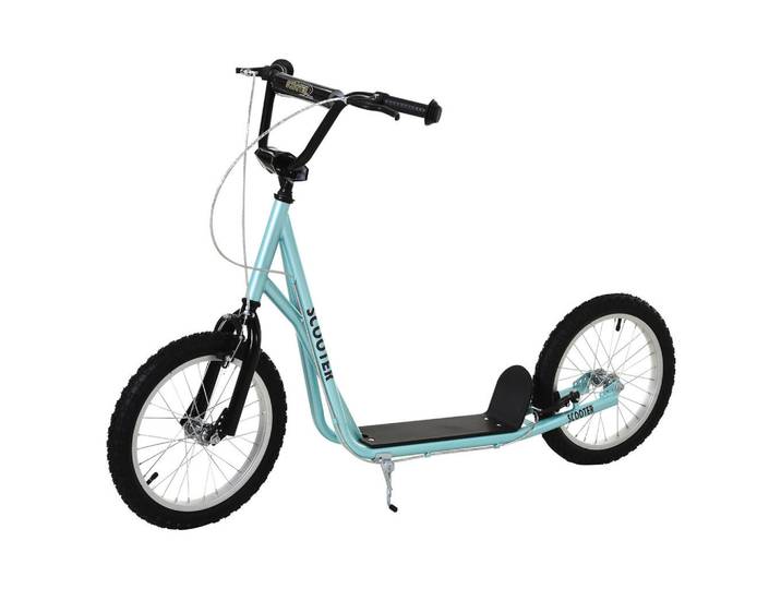 Homcom Tretroller Scooter Cityroller Kinder Luftreifen Roller verstellbar Alu Hellblau, Blau, Metall, 58x96x139 cm, unisex, Spielzeug, Kinderfahrzeuge