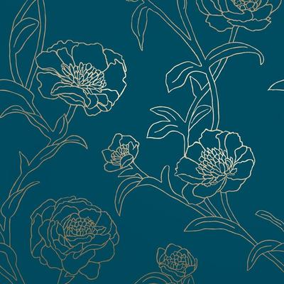 Tempaper Peonies Peel and Stick Wallpaper