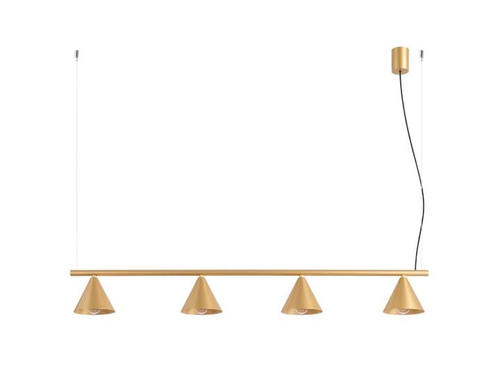 Lustre acier doré h 215 cm