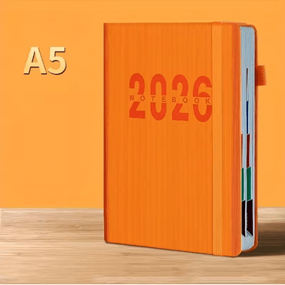 2026 Daily Planner Notebook 365 Day Time Management & Productivity Organizer 400 Pages orange