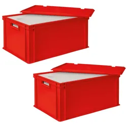 BRB 2x 35 Liter Thermobox aus EPS in Eurobox 600x400 mit Deckel, rot
