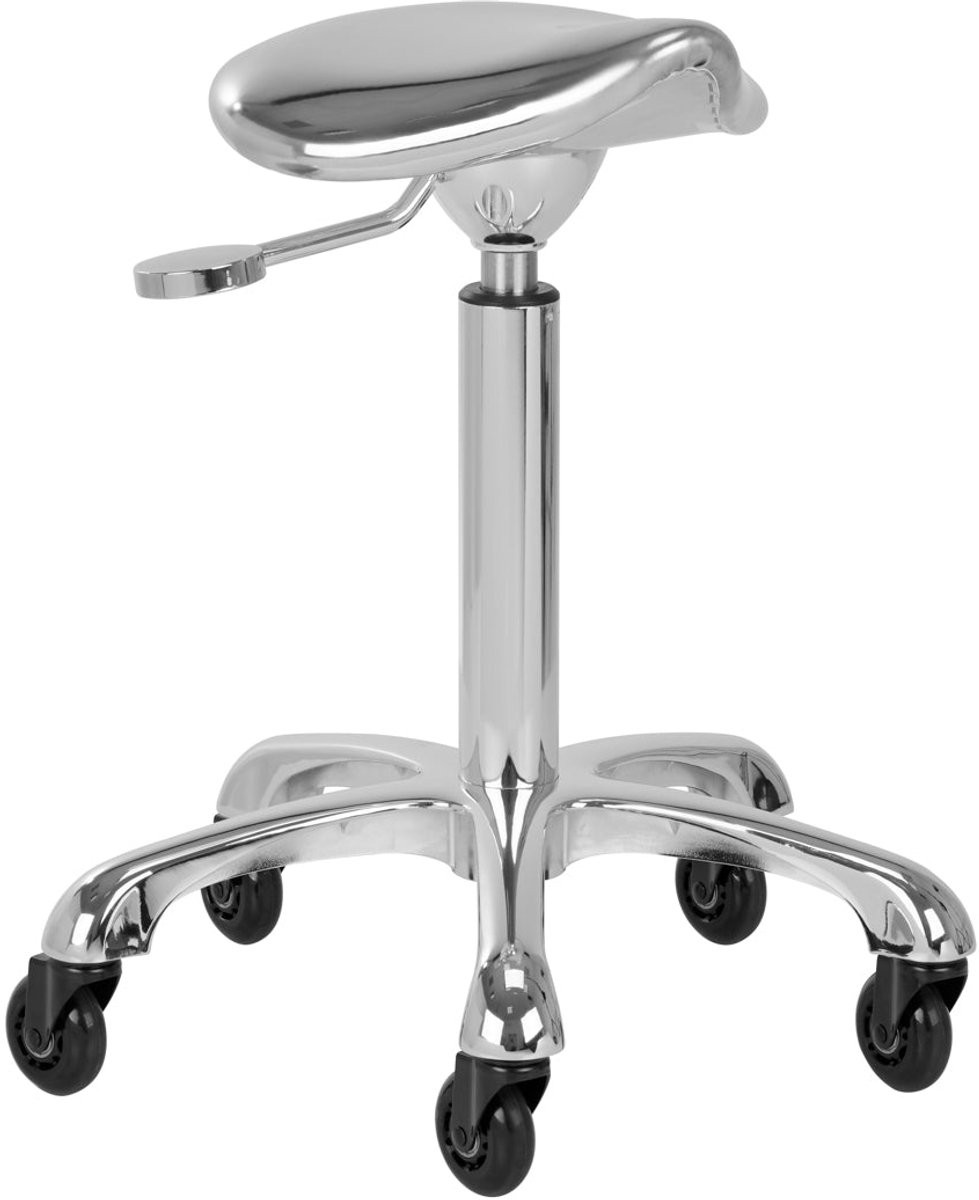 Gabbiano Kapperskruk Fine Silver – Luxe Zadelkruk van Eco Leder – Hoogte Verstelbaar: 54-74 cm – Zilver