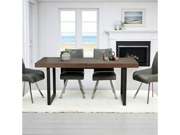 Table de repas extensible bois brun recyclé 180-240 cm SAMOA