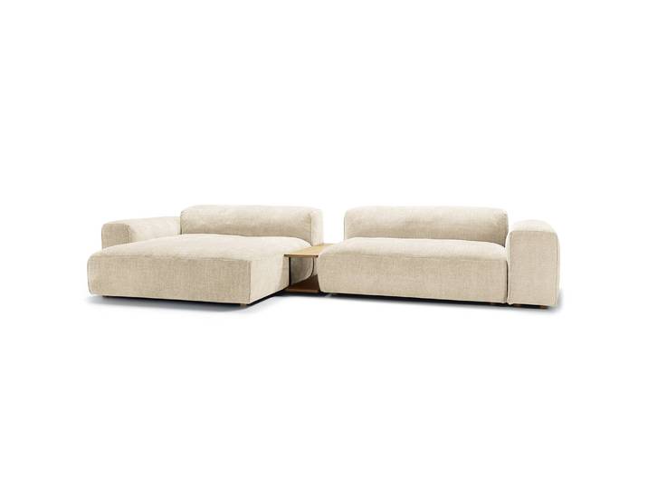 Ecksofa EPIC+ mit Longchair Beige Chenille Bloem 385cm Longchair beidseitig montierbar Modern