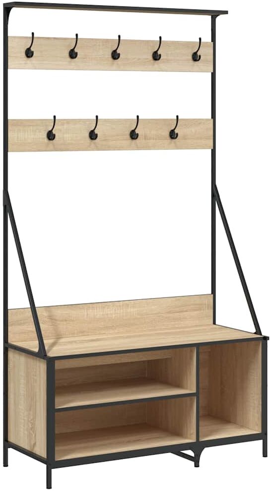 vidaXL Porte-vêtements et rangement des chaussures chêne sonoma