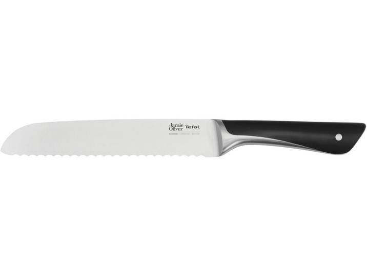 Brotmesser TEFAL Jamie Oliver 20cm , schwarz, Klingenlänge 20cm, Edelstahl, Kochmesser, Brotmesser