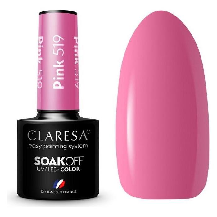 Claresa Soak Off UV/LED Pink hybrid varnish 519 5g (Rosa) (5902846078470)