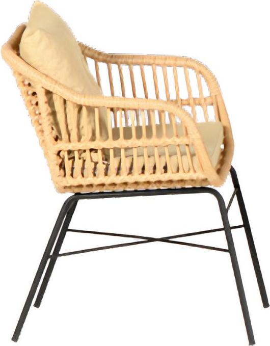 Sessel Beige Gartenmöbel Veranda Lounge Terrasse Balkon Modern Polsterung