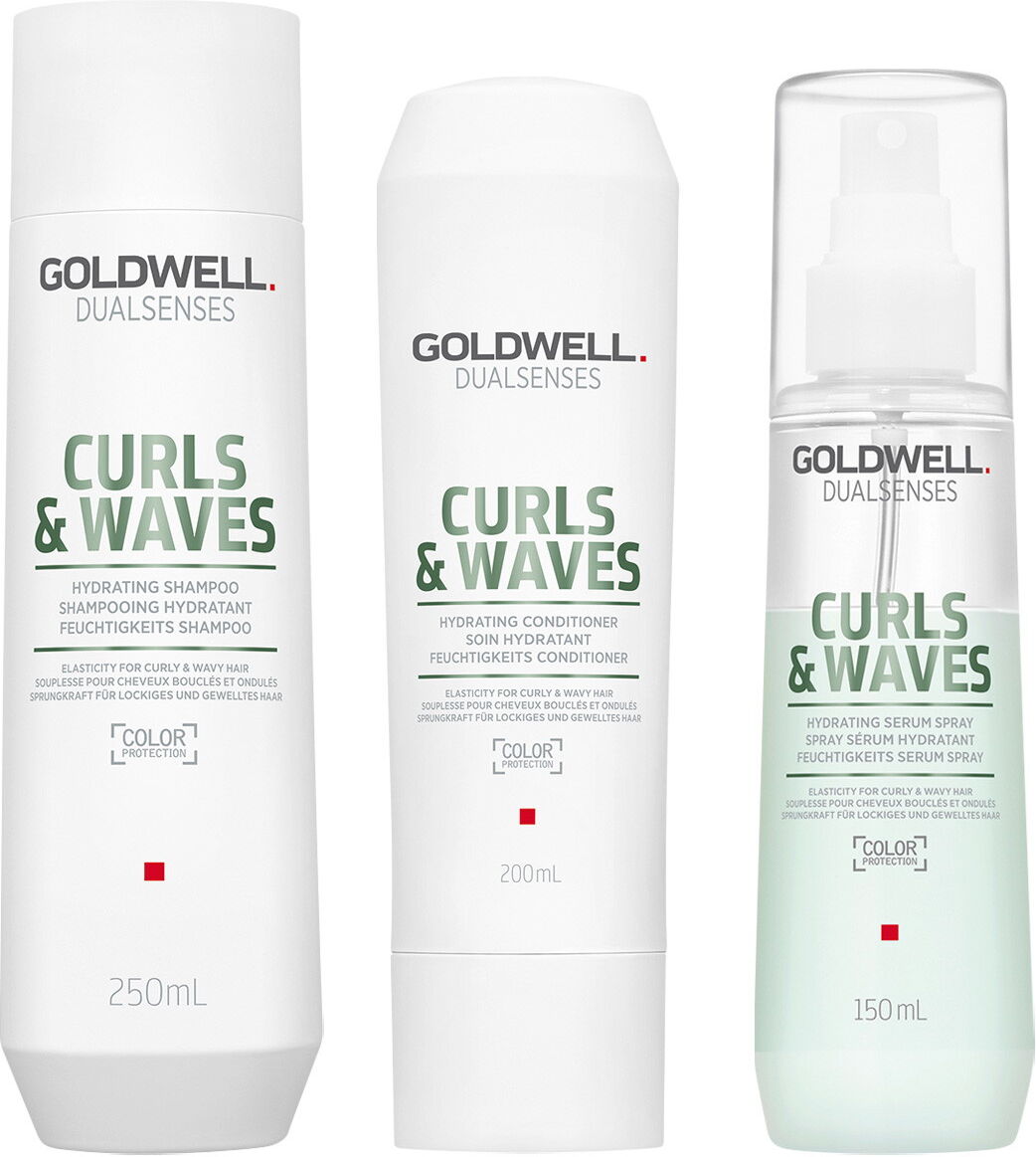 600ml Goldwell Dualsenses Curls & Waves Set (Shampoo 250ml + Conditioner 200ml + Leave-in Spray 150ml)