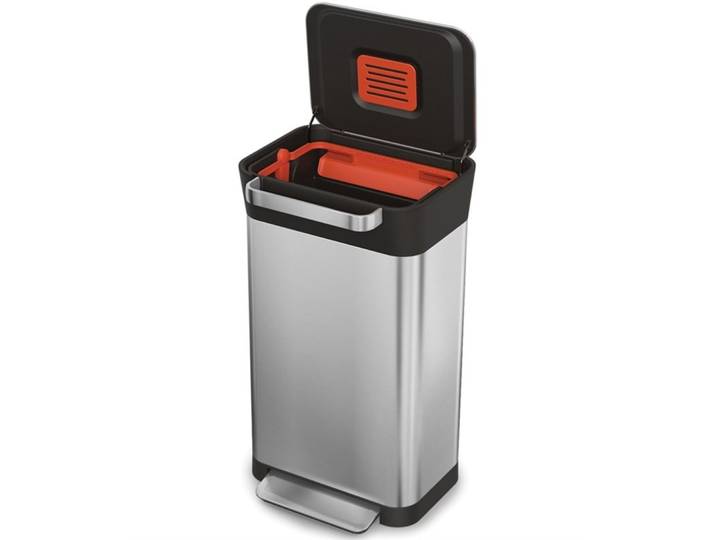 Recyclingstation Joseph Joseph Titan Edelstahl/Schwarz Edelstahl/Kunststoff 68 cm 30 l - Recyclingstation
