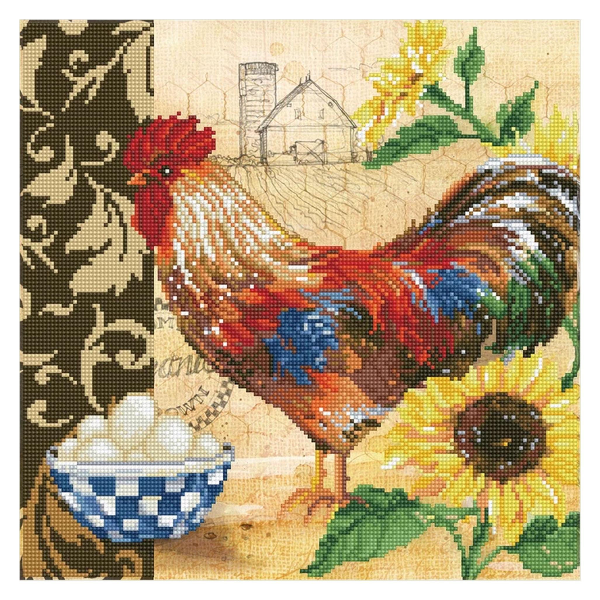 Diamond Dotz Diamond Painting Hahn auf dem Land (DD9.049)