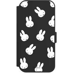 Nivocase Klapphülle für Apple iPhone 15 Handyhülle aus Kunst Leder NIVOflip schwarz Muster transparent (Apple iPhone 15), Smartphone Hülle, Schwarz, Transparent