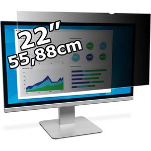 3M Blickschutzfilter PF22.0W1B Standard, für 22 Zoll / 16:10 Monitore, mit Blaulichtfilter