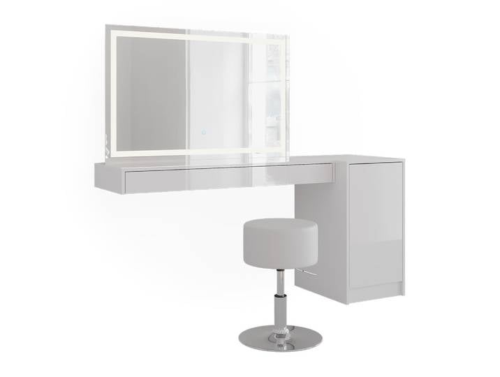 Coiffeuse 4 parties blanc 120x12cm