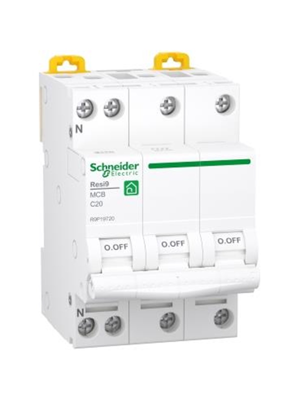 Schneider Electric Resi9 XP MCB/circuit breaker 3PN C-characteristic 20A 6kA 54mm