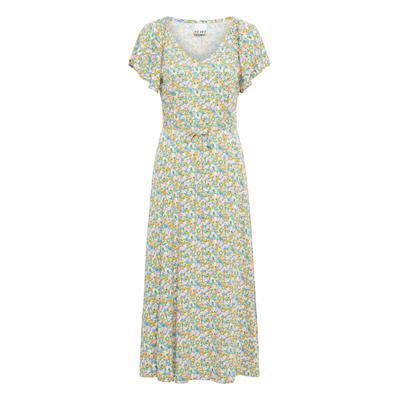 Midikleid ICHI "IHAya", Damen, Gr. 38, Normalgrößen, bunt (multi flower), Kleider Midikleid
