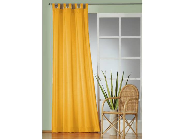Gardine WIRTH Daria Gr. 1, gelb, B:135cm H:145cm, Polyester, Gardinen, Gardine