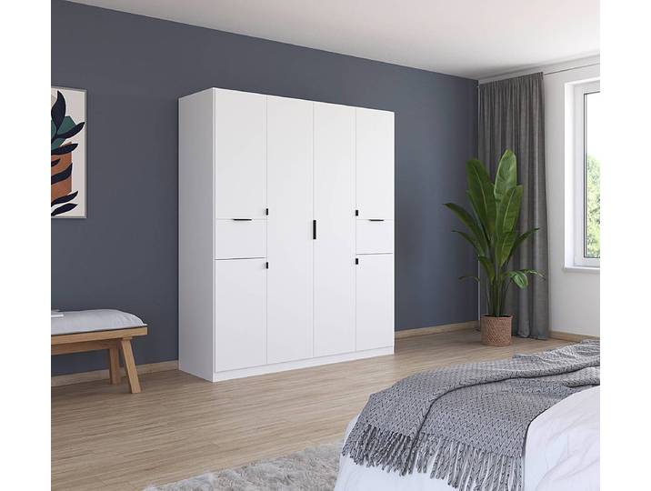 Armoire Ticao 181cm Blanc/Blanc alpin