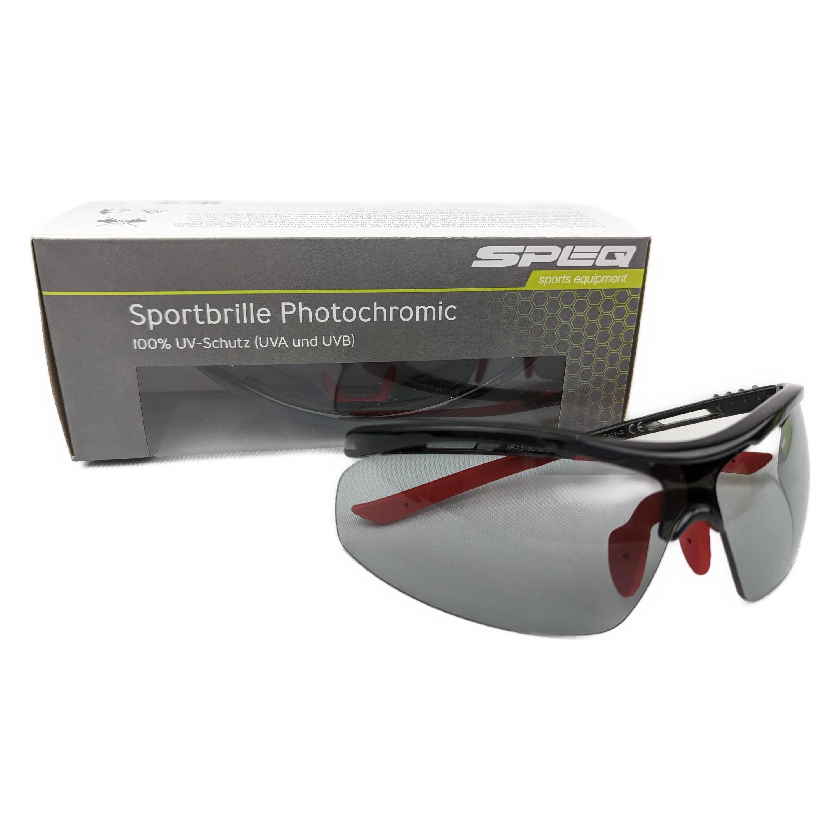 Speq Sportbrille Photochromic SP-1548C, selbsttönendem Glas f. Fahrrad, Motorrad, Skiesport (rot) (58046357)
