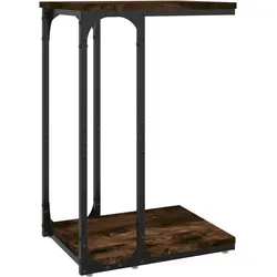 Décoshop26 - C-förmiger Beistelltisch 40 x 30 x 60 cm braunes Holzwerkstoff und Stahl DEC032383