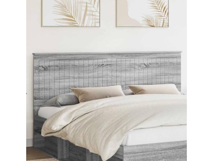 Modernes Kopfteil aus Holz 180 cm in Sonomagrau aus Holzwerkstoff, minimalistisches Design mit rechteckiger Form, einfache Trockenreinigung
