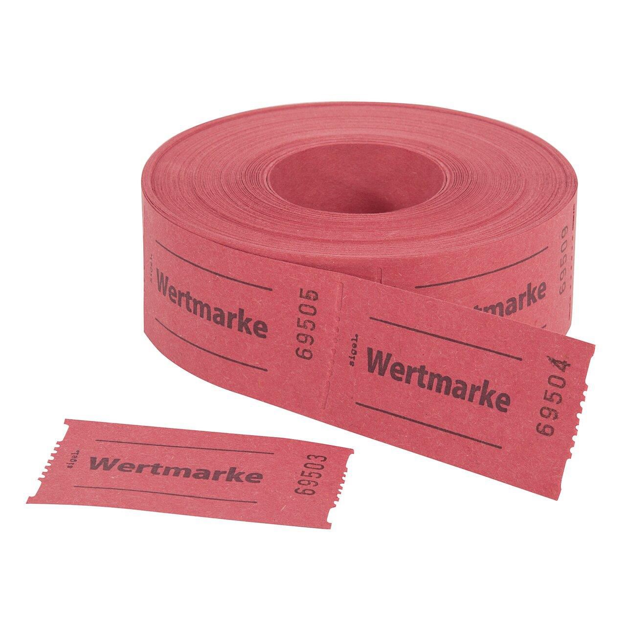 SIGEL Wertmarken-Rolle Wertmarke, rot, 1 Rolle