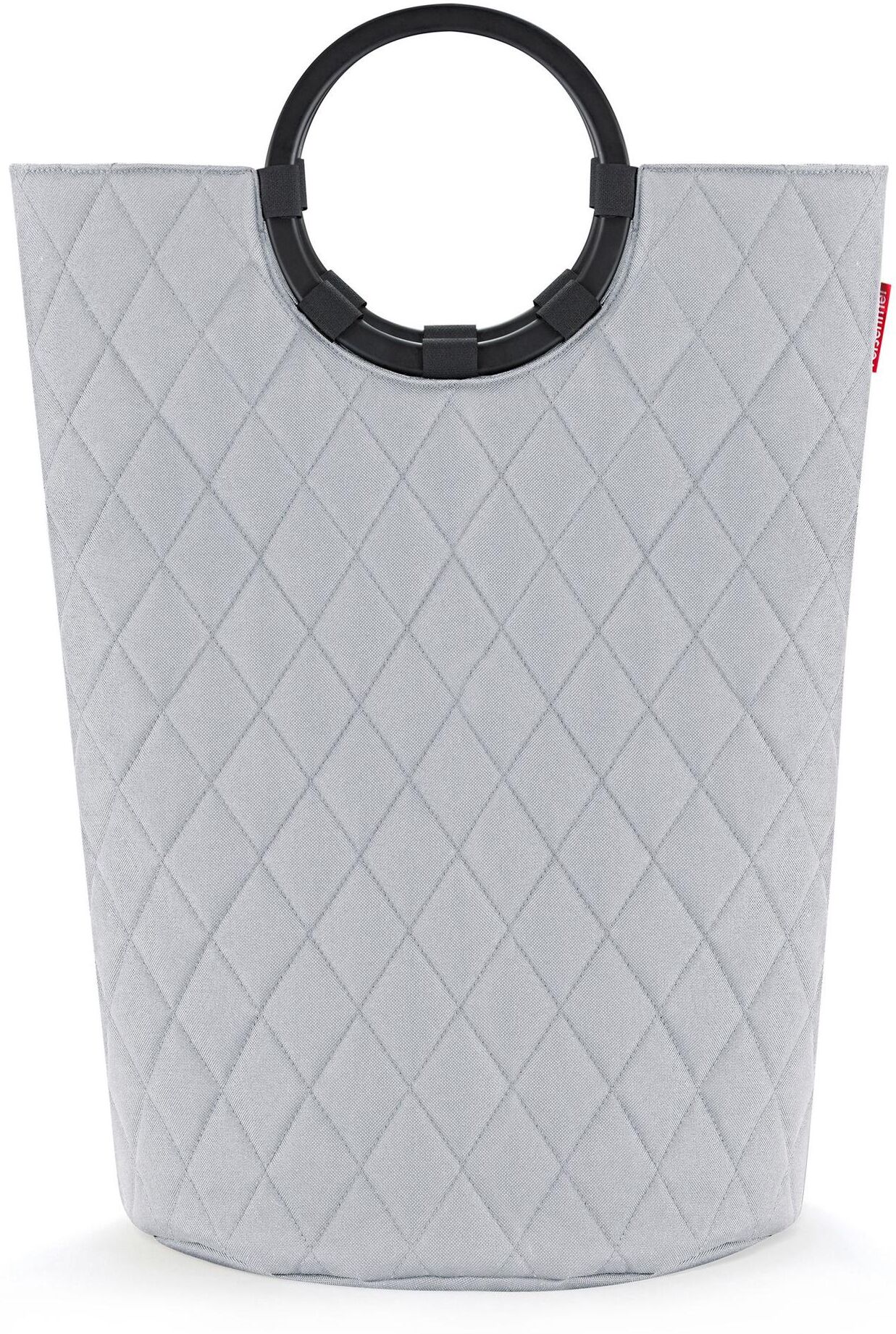 Wäschekorb REISENTHEL "Frame Rhombus 30 l", grau (hellgrau), H:55cm Ø:32,5cm, Polyester, Wäschesammler, Wäschekorb hellgrau 30 l