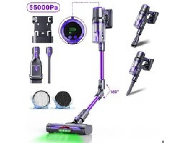 Aspirateur Blossom DSV112A avec 180 ° Aspirateur à tube pliable puissance daspiration 55 kPa autonomie 55 minutes pour sols