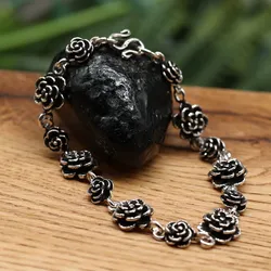Drachensilber Rosen Armband  Sterlingsilber Länge: 19cm 925 Silber - Silber