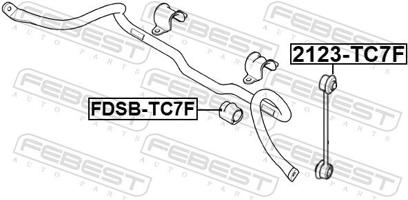 Febest Stange/strebe, Stabilisator 2123-Tc7f Vorderachse Für Ford