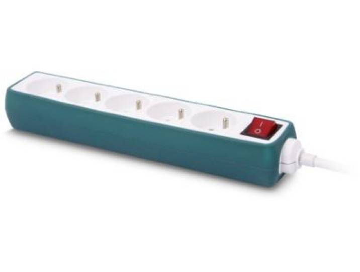 Essentielb - Multiprise Silicone Vert 5 X 16a Avec Interrupteur