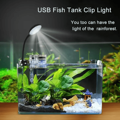 Inspire Essentials AquaGlow USB Aquarium LED Lamp Clip On Full Spectrum Dimmable Light For Fish Tanks And Aquatic Plants 001s