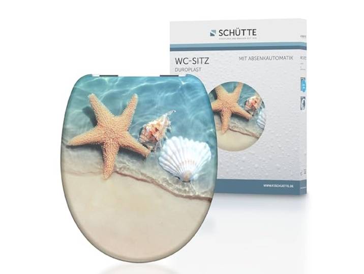 Schütte Beach 82196 WC-bril Duroplast met softclosemechanisme, geschikt voor de meeste toiletpotten