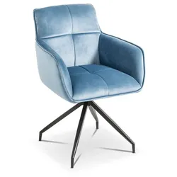 Stuhl Pavia Stoff Blau Hellblau
